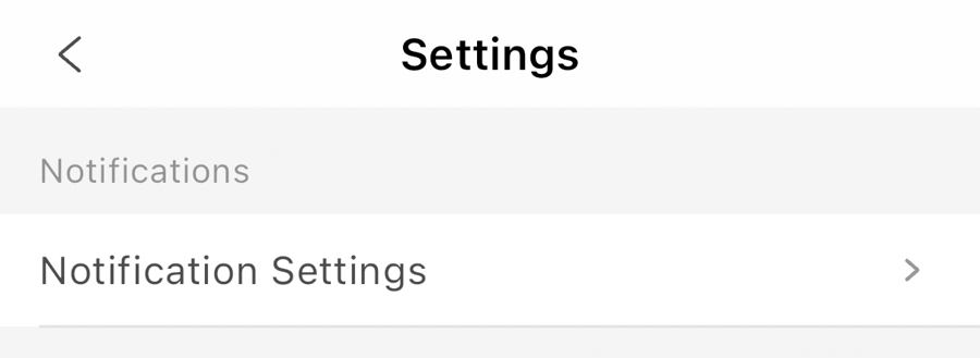 The Settings screen in Hik-Connect with the Notification Settings row.