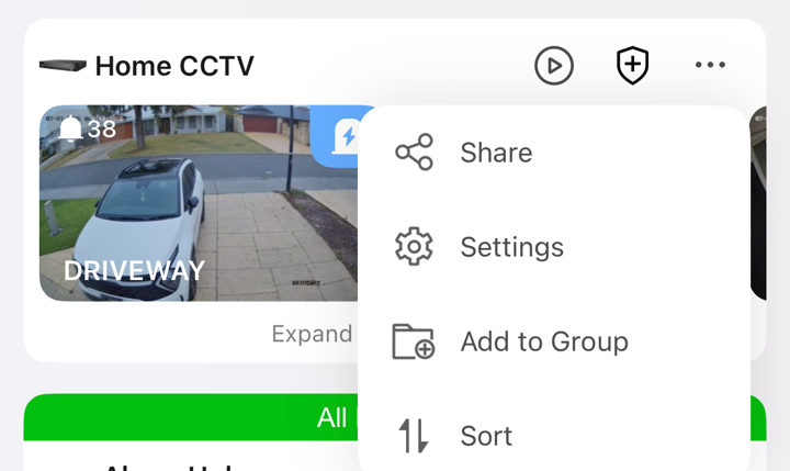 The device menu open with the Add to Group option.