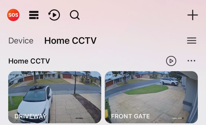 The top of the app showing a Device tab and the new group tab.