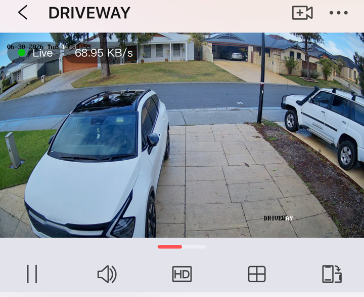 The camera now playing a live, decrypted picture.