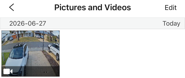 The Personal Album showing the downloaded video clip.
